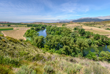 Meander of Ebro river, La Rioja, Spain