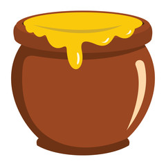 Pot of honey icon in flat style vector illustration for design and web
