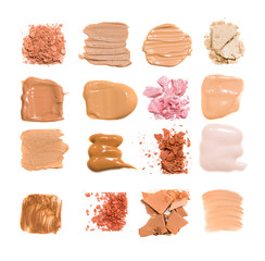 Foundation color sample on white background