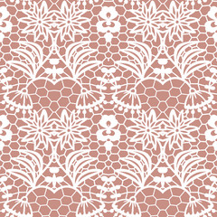 Lace seamless pattern with flowers