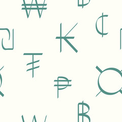 Seamless pattern with world currency symbols for your design