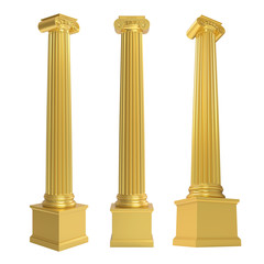 Obraz premium Golden Classic Columns Isolated