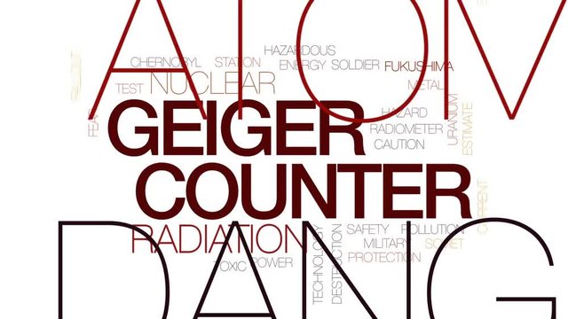 Geiger counter animated word cloud, text design animation. Kinetic typography.