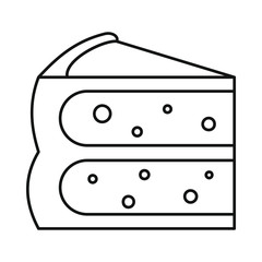 Cake pie icon in outline style vector illustration for design and web isolated