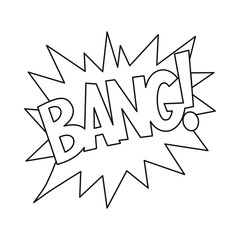 Comic bubble speech icon in outline style vector illustration for design and web