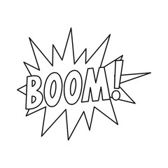 Comic bubble speech icon in outline style vector illustration for design and web