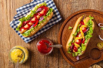 Delicious homemade hot dogs.
