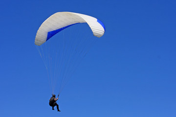 Paraglider flying