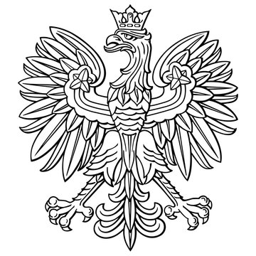 Poland eagle, polish national coat of arm, detailed vector illustration.