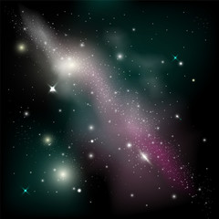 Obraz na płótnie Canvas Cosmic background with shining stars. Abstarct Vector illustration of Milky Way Galaxy.