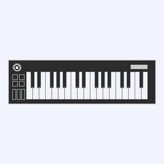 Fototapeta premium Piano or electronic keyboard keys line art icon for music apps and websites. Vector illustration
