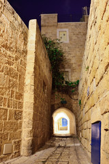 TEL AVIV, ISRAEL- APRIL, 2017: stone old city Jaffa in Tel Aviv at night © Stanislav Samoylik