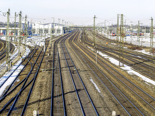 Fototapeta na wymiar München, Bahnanlage Nähe Hauptbahnhof, Deutschland, Bayern