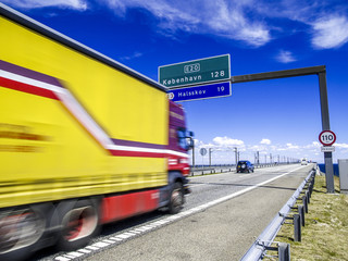 Autobahn Richtung Kopenhagen, Dänemark, Seeland