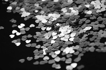 Hearts sparkles valentines day black white background 3