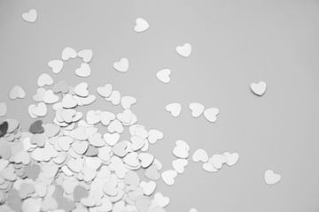 Hearts sparkles valentines day grey background black white 4