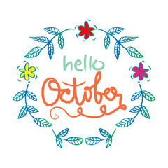 Hello October card.