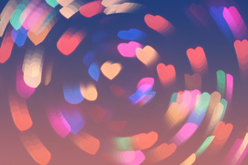 Bokeh hearts lights whirl romantic background pink blue 5