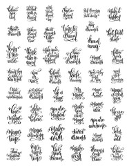 set of 50 handwritten lettering positive magic dreams quotes