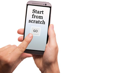 Start from scratch on smartphone with go key touch screen