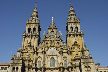 Fototapeta na wymiar Westfassade der Kathedrale, Santiago de Compostela