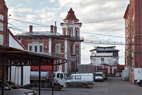 View of the old Zhigulevsky brewery in Samara city, Russia. The factory is one of the oldest breweries in Russia, was built in 1881 by Alfred von Vacano.