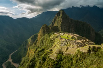 Stickers pour porte Machu Picchu Vue sur les ruines du Machu Picchu