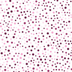 Colorful polka dots seamless pattern on white 22 background. Glamorous classic colorful polka dots textile pattern. Seamless scattered confetti fall chaotic decor. Abstract vector illustration.