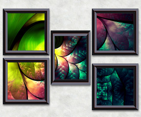 3D Combo framed fractal artwork