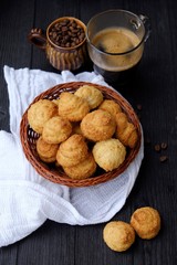 Delicious homemade cookies and coffee for Breakfast   