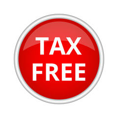 Round red icon tax free, Vector illustration.