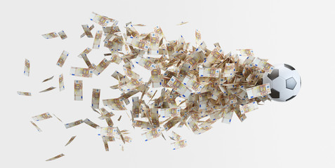 Calcio mercato, pallone con soldi, milioni © Aldeca Productions