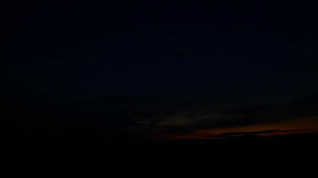 sunset in sky cloud river reflex beautiful and silhouette forest. Time Lapse VDO 4K