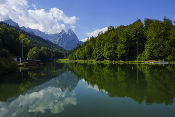 Naklejka na ściany i meble Riessersee Lake, Bavaria