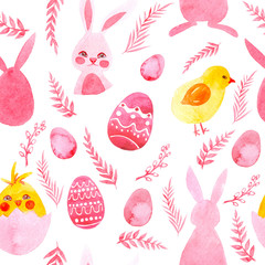Watercolor seamless texture. Easter