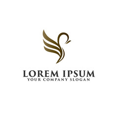 luxury bird logo design concept template