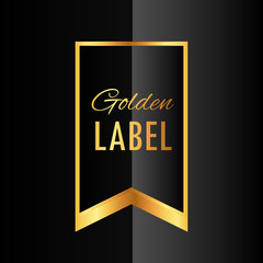 premium golden ribbon label vector design