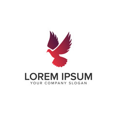 fly bird logo design concept template