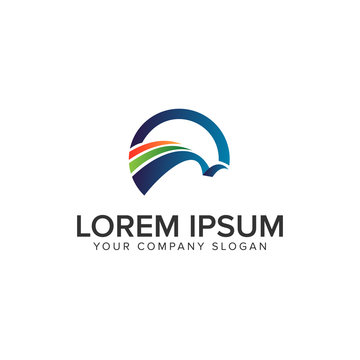 rainbow logo design concept template