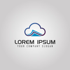 Cloud document logo design concept template