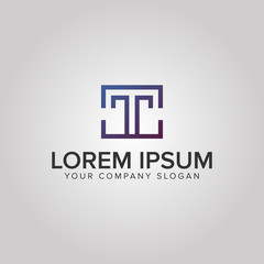 luxury modern letter T logo design concept template