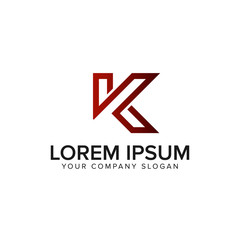 letter K logo design concept template