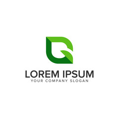 green leaf letter G logo design concept template