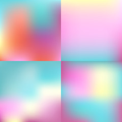 sweet color blurred background set . pastel color design