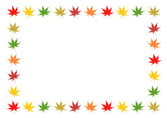 もみじのフレームイラスト