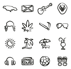 Jamaica Icons Freehand 