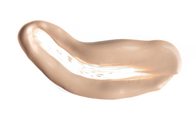 Make up liquid foundation stroke on white background