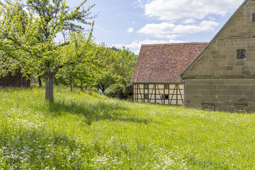 rural scenery with barn