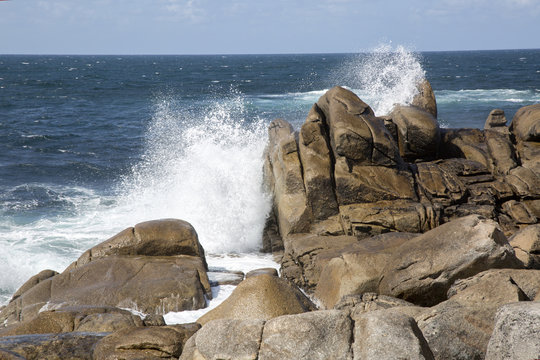 Waves and Rocks at Barca Point, Muxia; Fisterra