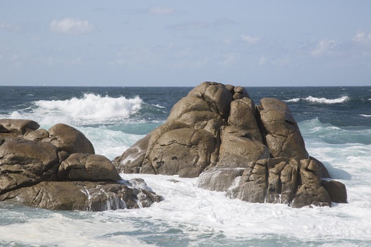 Waves and Rocks at Barca Point, Muxia; Fisterra